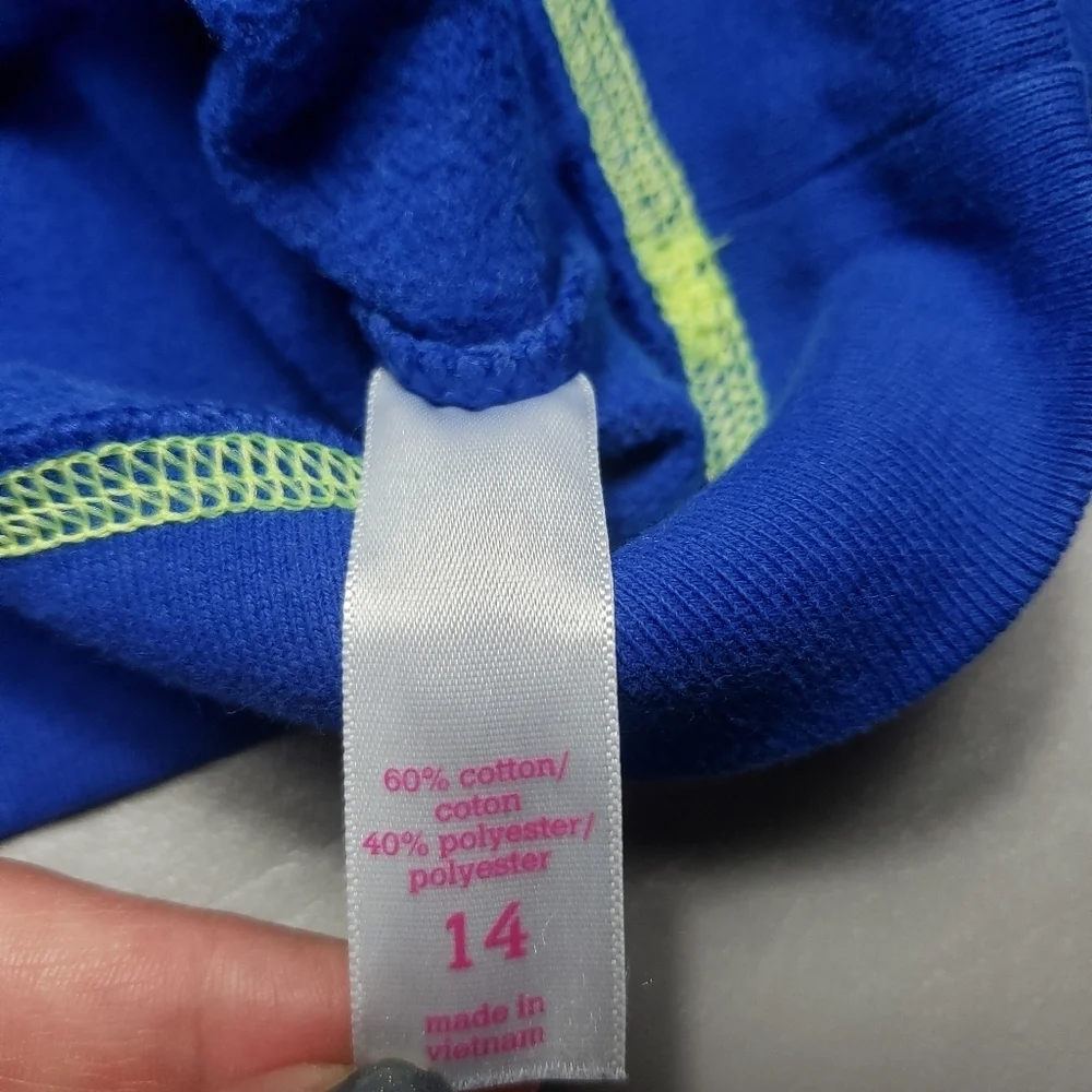 justice girls size 14 blue and yellow share a smile sweater